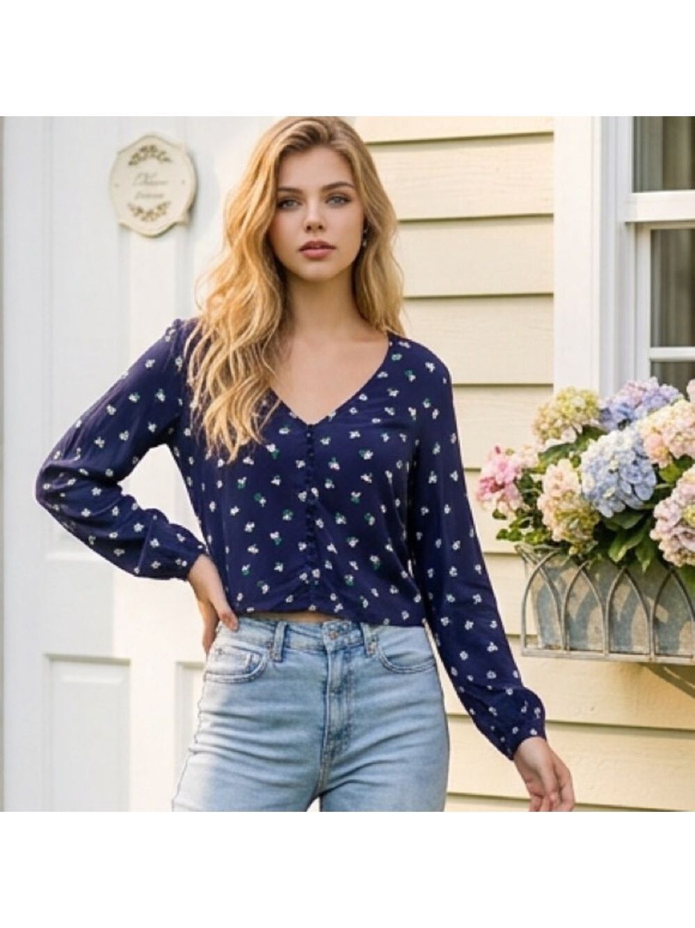 Floral blouse size 2 by H&M